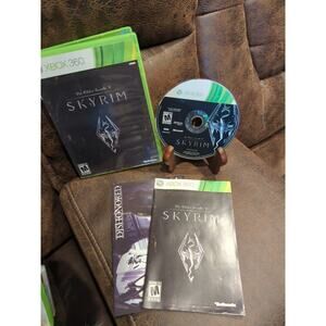 The Elder Scrolls V Skyrim Black Label w map Microsoft Xbox 360 COMPLETE Tested